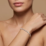 8" Natural Tanzanite & Opal Silver Bracelet – 4mm Gemstone Beads