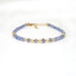 Natural Tanzanite & Ethiopian Opal 925 Silver Gold Plated Bracelet
