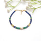 Natural Blue Sapphire, Emerald & Pearl Silver Bracelet