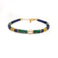 Natural Blue Sapphire, Emerald & Pearl Silver Bracelet