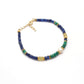 Natural Blue Sapphire, Emerald & Pearl Silver Bracelet