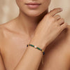 Emerald Sapphire Beads Bracelet With Pearl