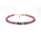 Natural Ruby, Emerald & Sapphire Silver Bracelet