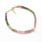 3.5mm Natural Multi Tourmaline & 5.5mm Pearl Beaded 8" Bracelet