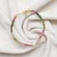 3.5mm Natural Multi Tourmaline & 5.5mm Pearl Beaded 8" Bracelet