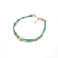 Natural 3mm Emerald & 6mmFreshwater Pearl Beaded 8" Bracelet