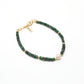 Natural Emerald & Pearl Beaded Bracelet – 4mm Faceted Emerald Rondelles & 6mm Pearls