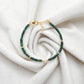 925 Sterling Silver Emerald & Pearl Beaded Bracelet