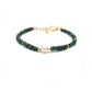 925 Sterling Silver Emerald & Pearl Beaded Bracelet