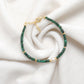 4mm Natural Emerald & 6mm Freshwater Pearl Beaded 8" Bracelet
