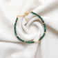925 Sterling Silver Emerald & Pearl Beaded Bracelet Handmade Beaded Jewelry