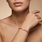 925 Sterling Silver Natural Ruby Beaded Bracelet – Elegant Gift for Her