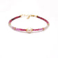 Natural 3mm Ruby & 6mm Pearl Beaded 8" Bracelet