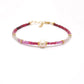 Delicate Ombre Ruby Bracelet With Pearl