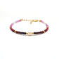 Shaded Ruby Pearl Bracelet, Gold-Plated 925 Sterling Silver, Handmade Gemstone Jewelry
