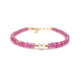 925 Sterling Silver Ruby & Pearl Bracelet, Beaded Gemstone Jewelry