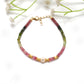 Natural Multi Tourmaline & Pearl  with 925 Silver Bracelet