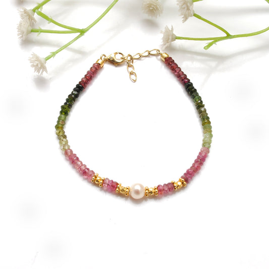 Pearl Bracelet With Tourmaline