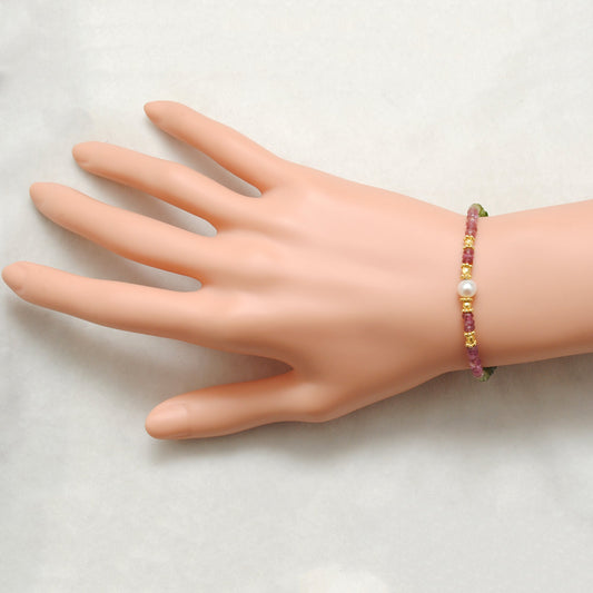 Pearl Bracelet With Tourmaline - view 3