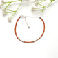 925 Sterling Silver 2.5mm Hessonite Garnet Beaded 8" Bracelet