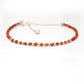 925 Sterling Silver 2.5mm Hessonite Garnet Beaded 8" Bracelet