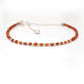 Hessonite Silver Dainty Bracelet
