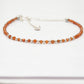 925 Sterling Silver 2.5mm Hessonite Garnet Beaded 8" Bracelet
