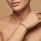 925 Sterling Silver Green Onyx Beaded Bracelet – Tiny Charm Jewelry Gift for Her