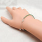 925 Sterling Silver Green Onyx Beaded Bracelet – Tiny Charm Jewelry Gift for Her