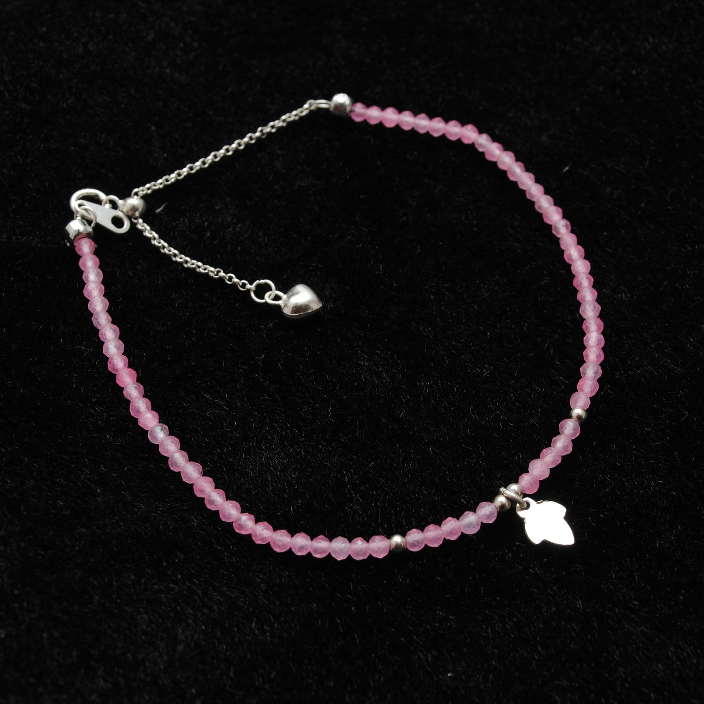 Natural 2.5mm Pink Chalcedony Beaded 8" Bracelet