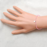 Natural 2.5mm Pink Chalcedony Beaded 8" Bracelet