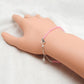 Natural 2.5mm Pink Chalcedony Beaded 8" Bracelet