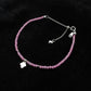 Natural 2.5mm Pink Chalcedony Beaded 8" Bracelet