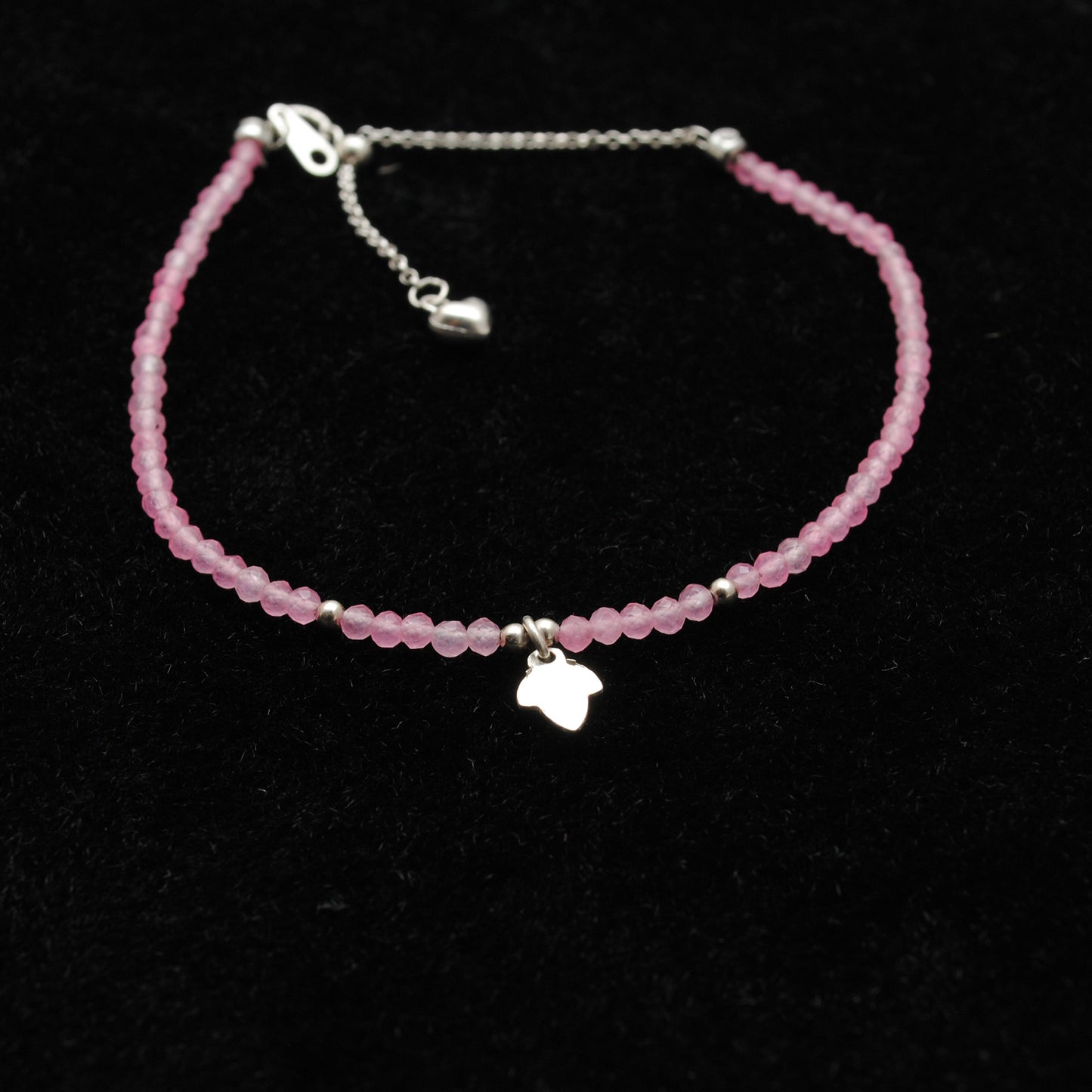 Natural 2.5mm Pink Chalcedony Beaded 8" Bracelet
