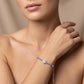 925 Sterling Silver Tanzanite & Diamond Beaded Bracelet