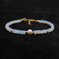 925 Silver 8 Inch Bracelet with 4mm Natural Ethiopian Opal & 6mm Freshwater Pearl