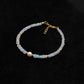 Ethiopian Opal & Pearl Beaded Bracelet, 925 Sterling Silver Jewelry. Gift for Her