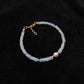 Ethiopian Opal & Pearl Beaded Bracelet, 925 Sterling Silver Jewelry. Gift for Her
