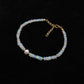 Natural Ethiopian Opal Rondelle 4mm Faceted Beads with 6mm Pearl Bracelet