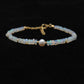 Natural Ethiopian Opal Rondelle 4mm Faceted Beads with 6mm Pearl Bracelet