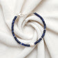 Natural Blue Sapphire Pearl Beaded Bracelet – 8" Long
