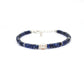 Natural Blue Sapphire Pearl Beaded Bracelet – 8" Long