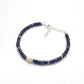 Natural Blue Sapphire Pearl Beaded Bracelet – 8" Long