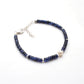 925 Silver Blue Sapphire & Pearl Beaded Bracelet