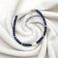 925 Silver Blue Sapphire & Pearl Beaded Bracelet