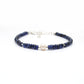 925 Sterling Silver Blue Sapphire & Pearl Beaded Bracelet