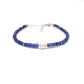 925 Sterling Silver Natural Blue Sapphire & Pearl Beaded Bracelet