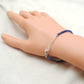 925 Sterling Silver Natural Blue Sapphire & Pearl Beaded Bracelet