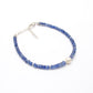 925 Sterling Silver Natural Blue Sapphire & Pearl Beaded Bracelet