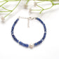 8-Inch 4.5mm Natural Kyanite & 6.5mm Pearl Bracelet for Women